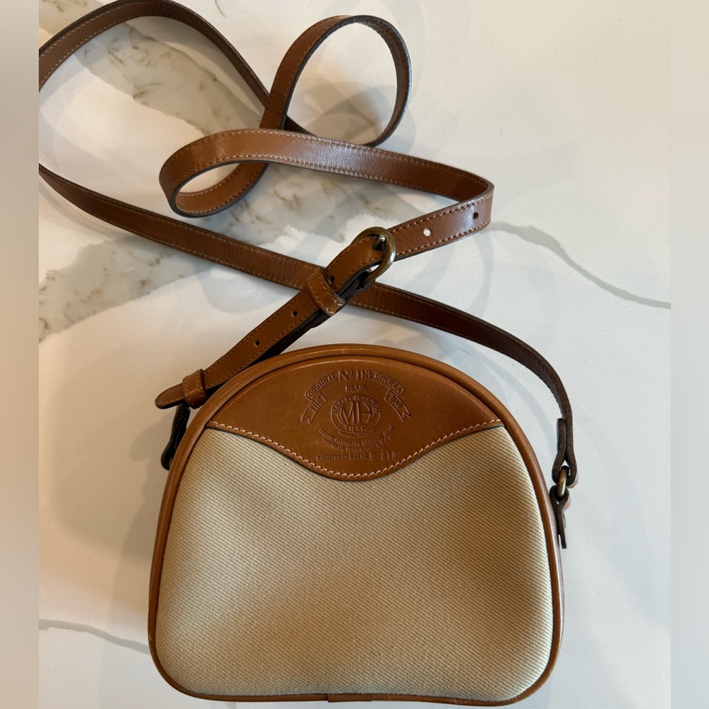 GHURKA- Blair No. 113 Vintage Canvas Twill/ Leather Crossbody Bag- Handmade Bags
